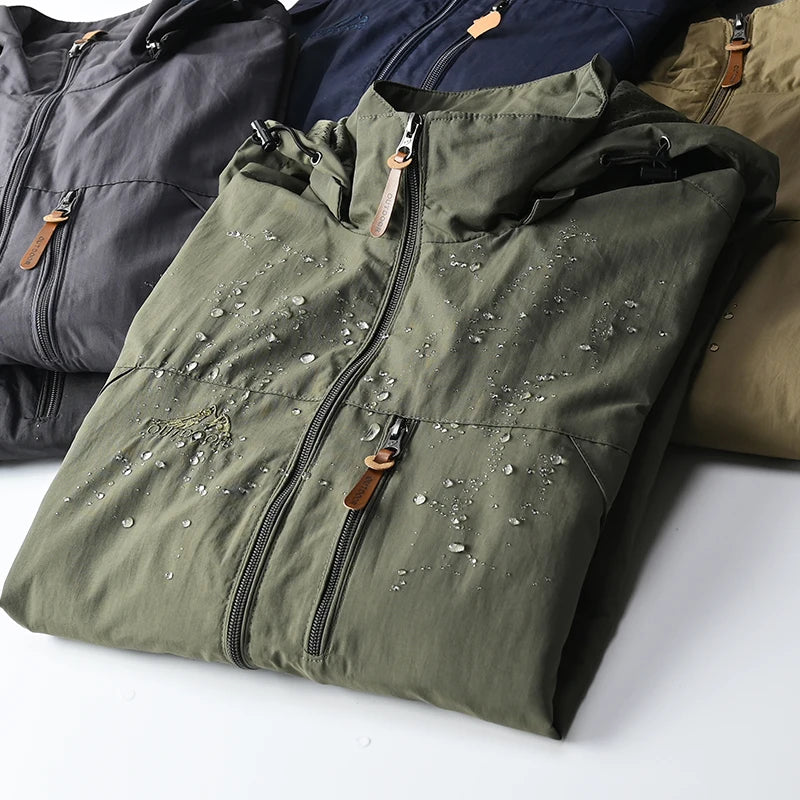 Men Tactical Jacket Waterproof Outdoor Hooded Coat