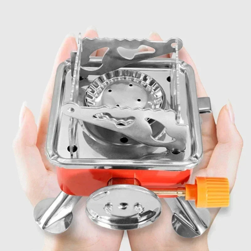 Portable Burner Camping Foldable Windproof Outdoor Gas Tank Stove