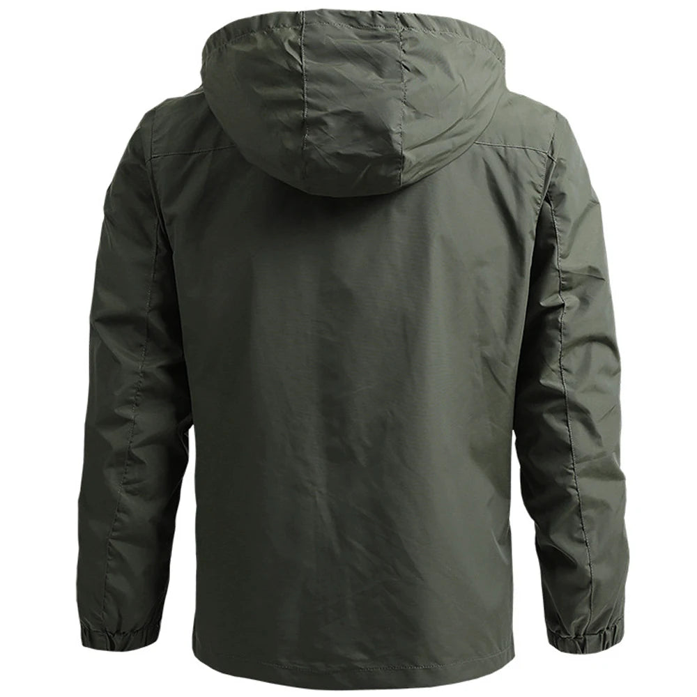 Men Tactical Jacket Waterproof Outdoor Hooded Coat